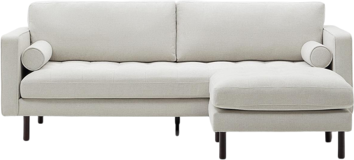 Grå Personers Debra Vintage Chenillestof Med Aftagelige Hynder 222x178x85 Wenge Ben Kave Home Sofa - 8433840929378