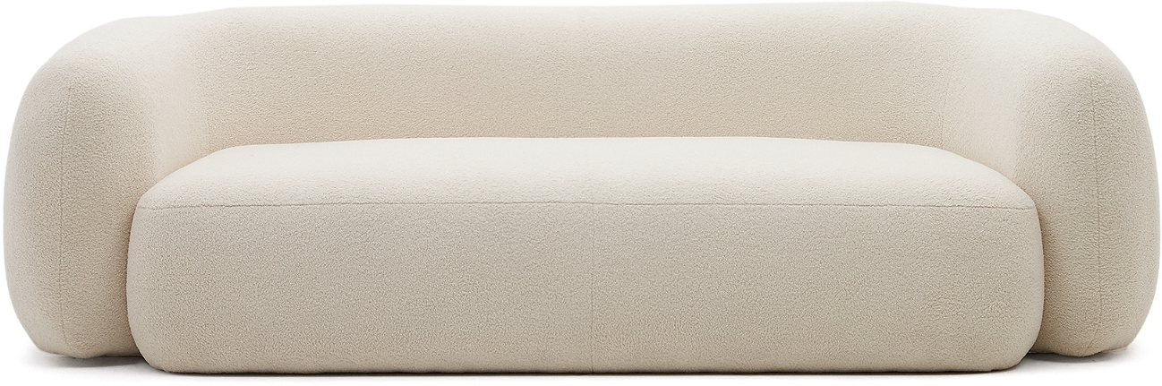 Hvid 3-personers sofa i genbrugspolyester fra Kave Home
