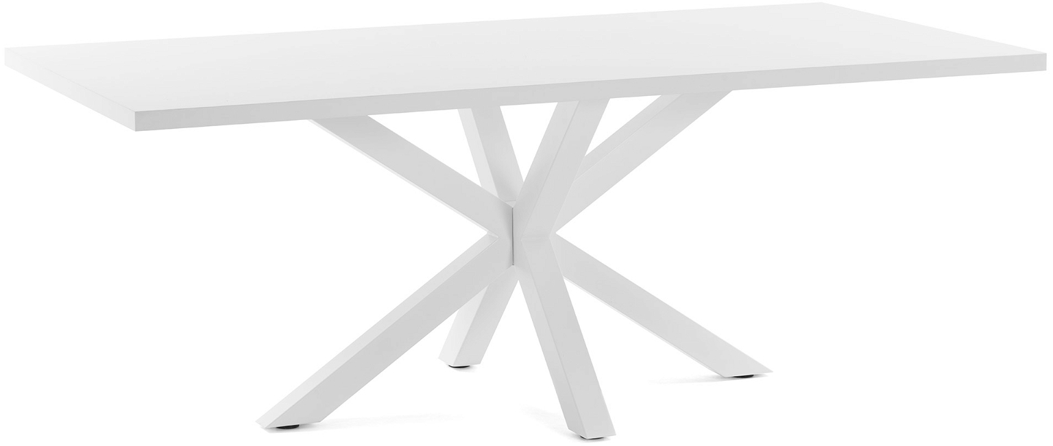 Hvid New Argo 160x100 Mdf Med Mat Melamin Bordplade Stålben Kave Home Spisebord - 8433840546766