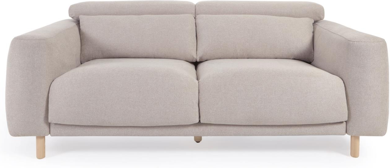 Beige 3-Personers Sofa med Justerbare Nakkestøtter - Kave Home