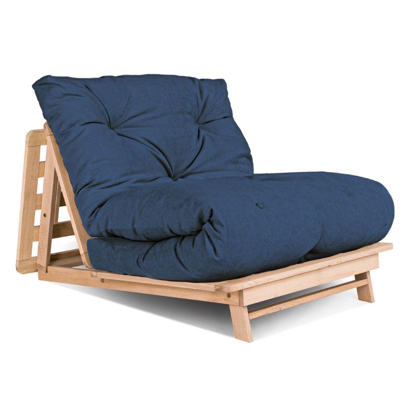 Foldbar Massiv Bøgetræ 115 200x90x67 Flere Farver Ubehandlet Blå Andre Mærker Lænestol - 2482000013996