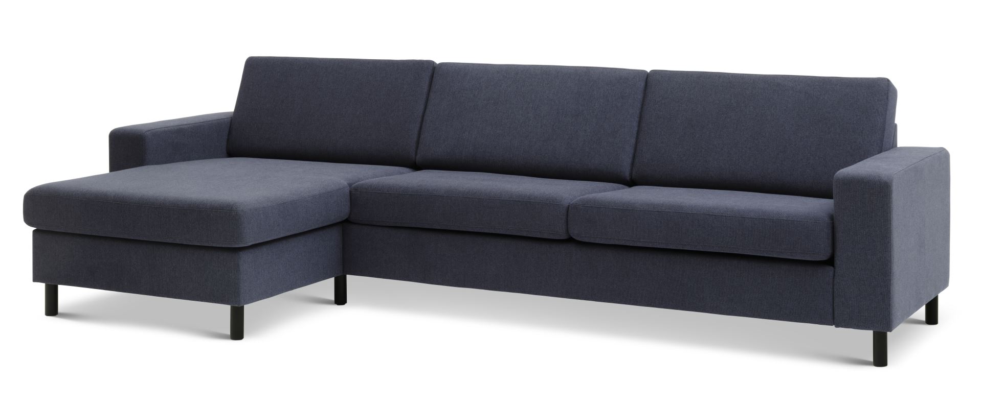 Sofa med Chaiselong i Blå Polyester og Sort Træ