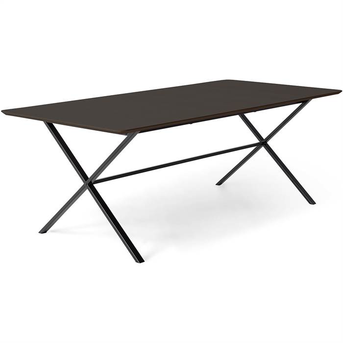 Sort Meza Spisebord - Rund 210 x 100 cm i Antifinger Laminat