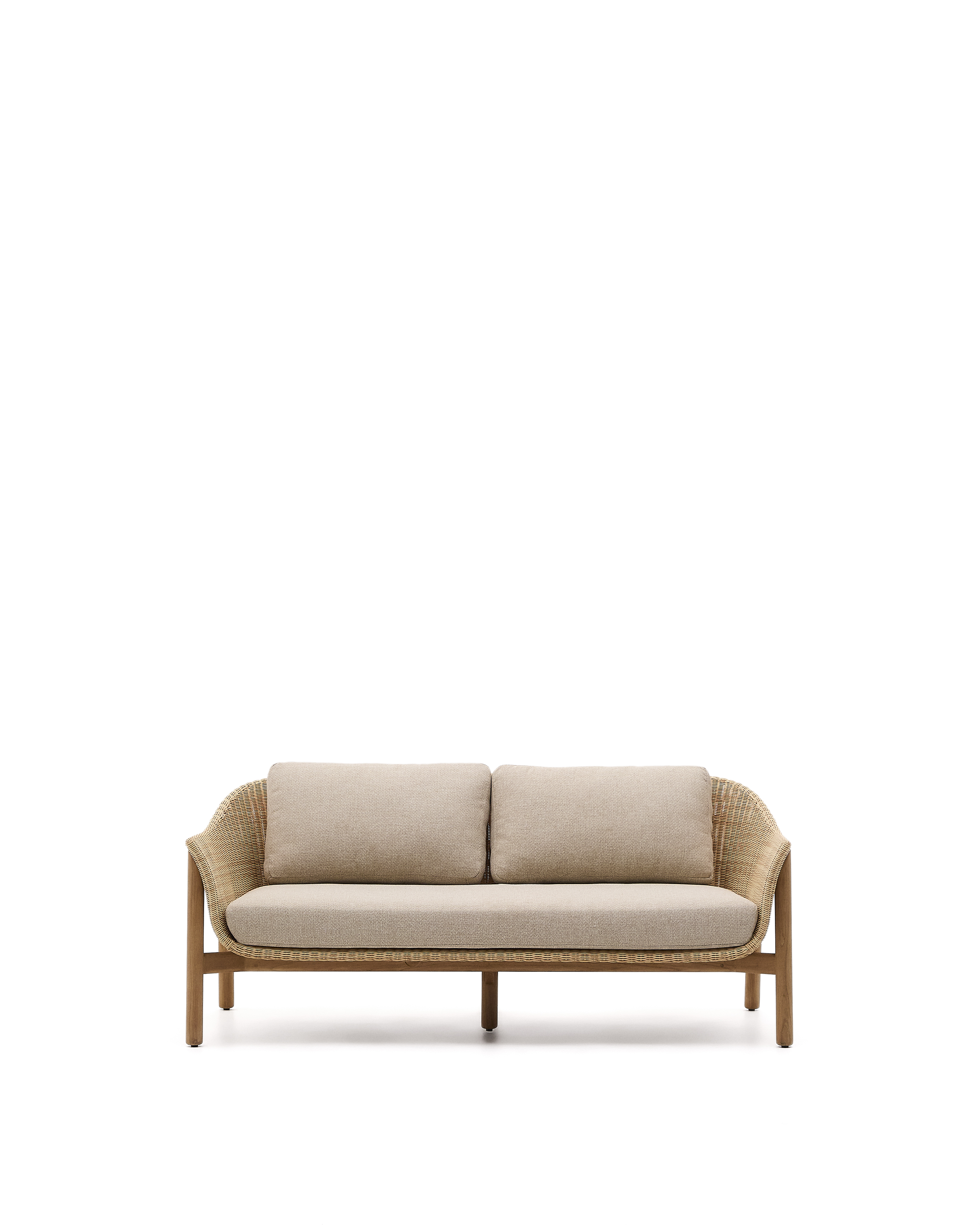 Beige Galea Udendørs Pers Armlæn Hynder Syntetisk Rattan Teaktræ 170 5cm Kave Home Sofa - 8447305007129