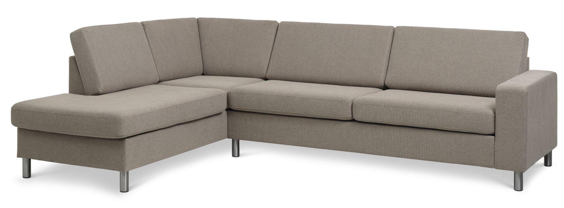Beige U-sofa med Chaiselong i Antelope Polyester