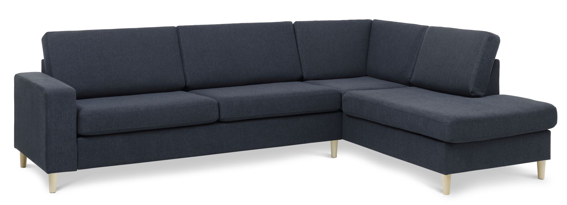 Blå Pan Set Right Med Chaiselong Polyester Stof Natur Træ Lexpo Living Sofa - 5715249011414