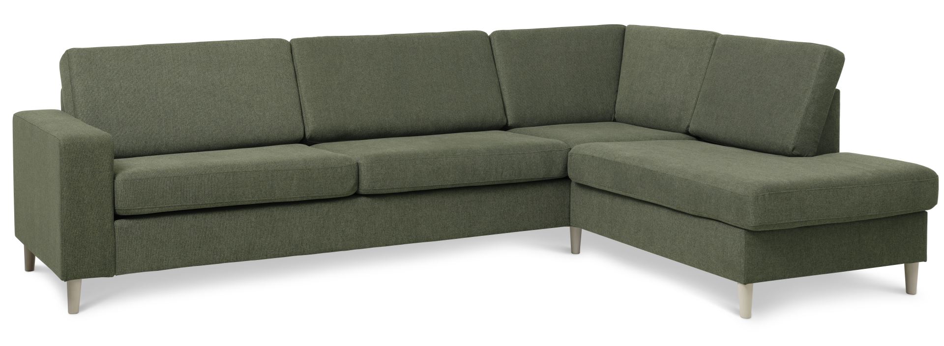 Grøn Pan Set Right Med Chaiselong Vinter Mos Polyester Stof Natur Træ Lexpo Living Sofa - 5715249011384