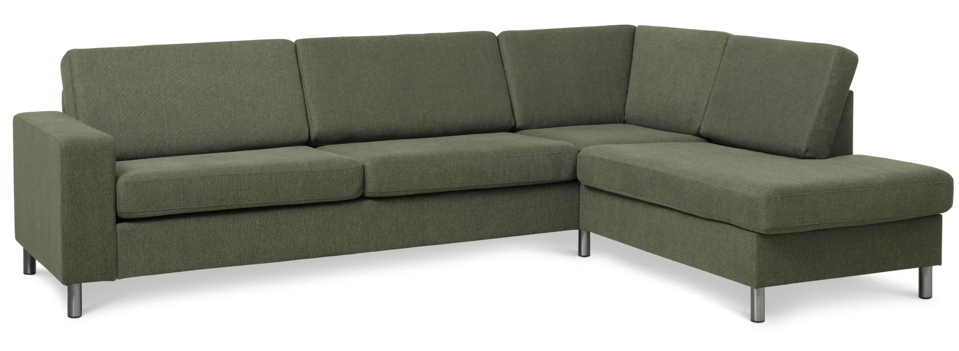 Grøn Pan Set Right Med Chaiselong Vinter Mos Polyester Stof Børstet Aluminium Lexpo Living Sofa - 5715249011407