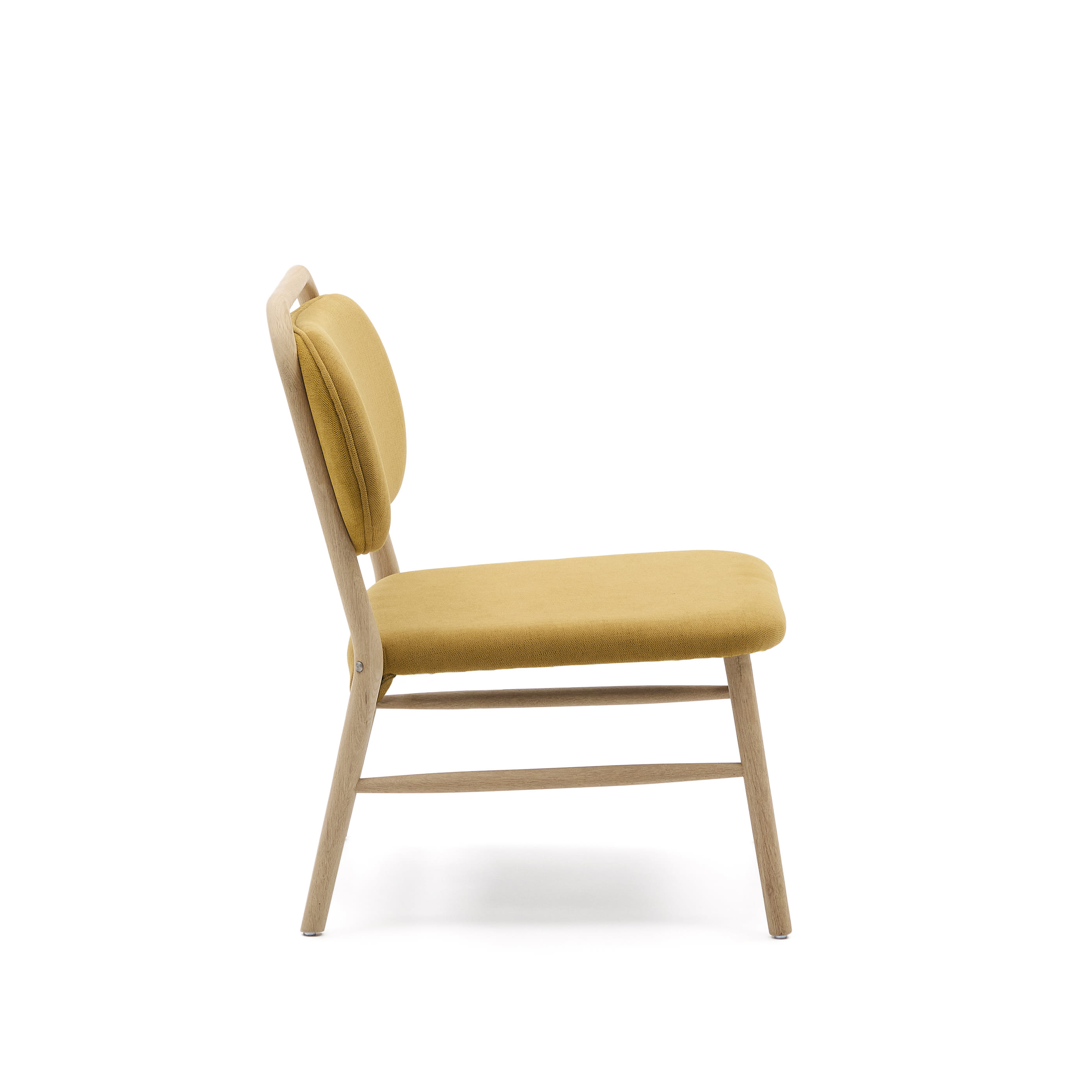 Gul Helda Sennep Chenille Natur Egetræ Kave Home Lænestol - 8433840938622