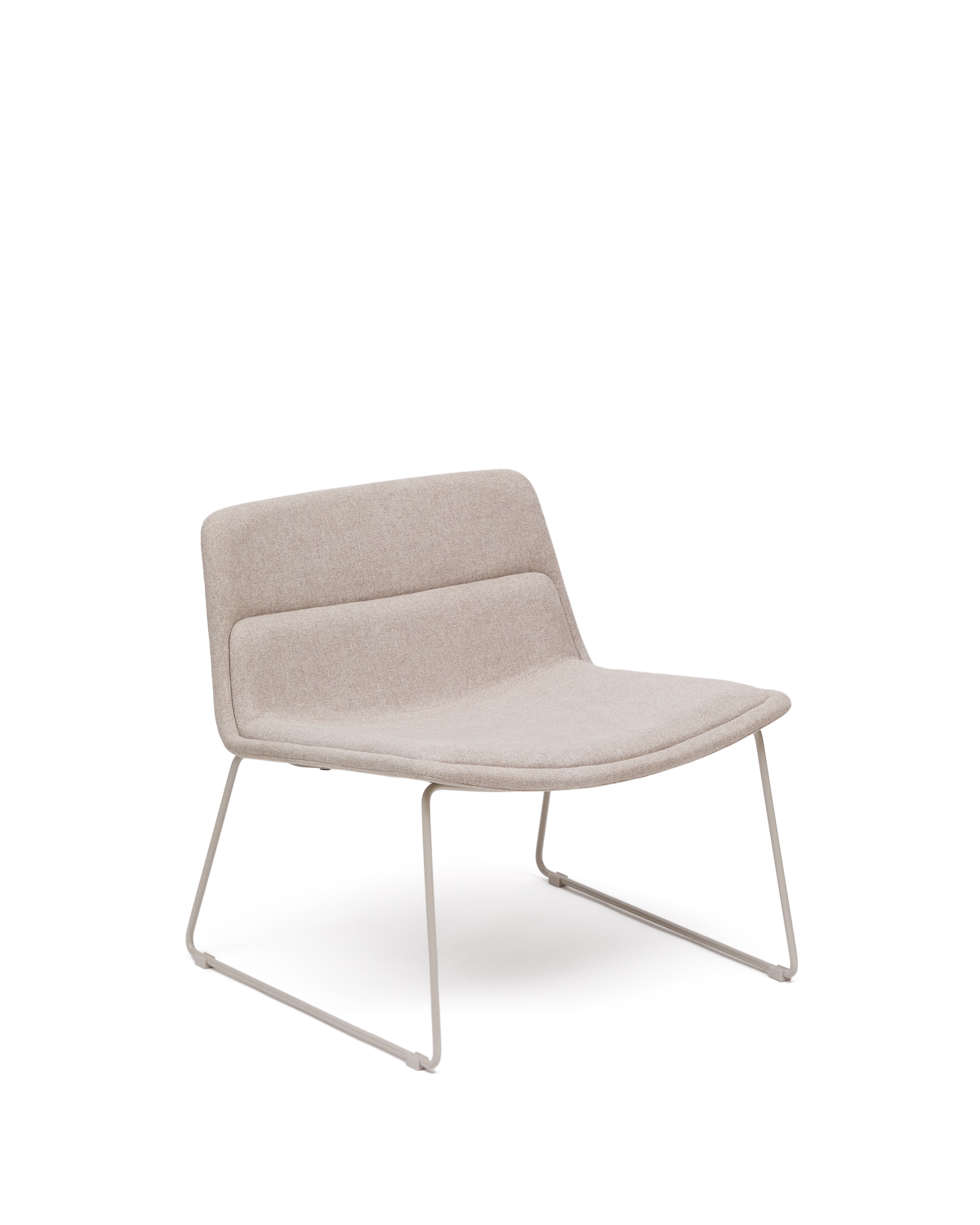 Beige Zahara Stof Stål Kave Home Lænestol - 8433840997735