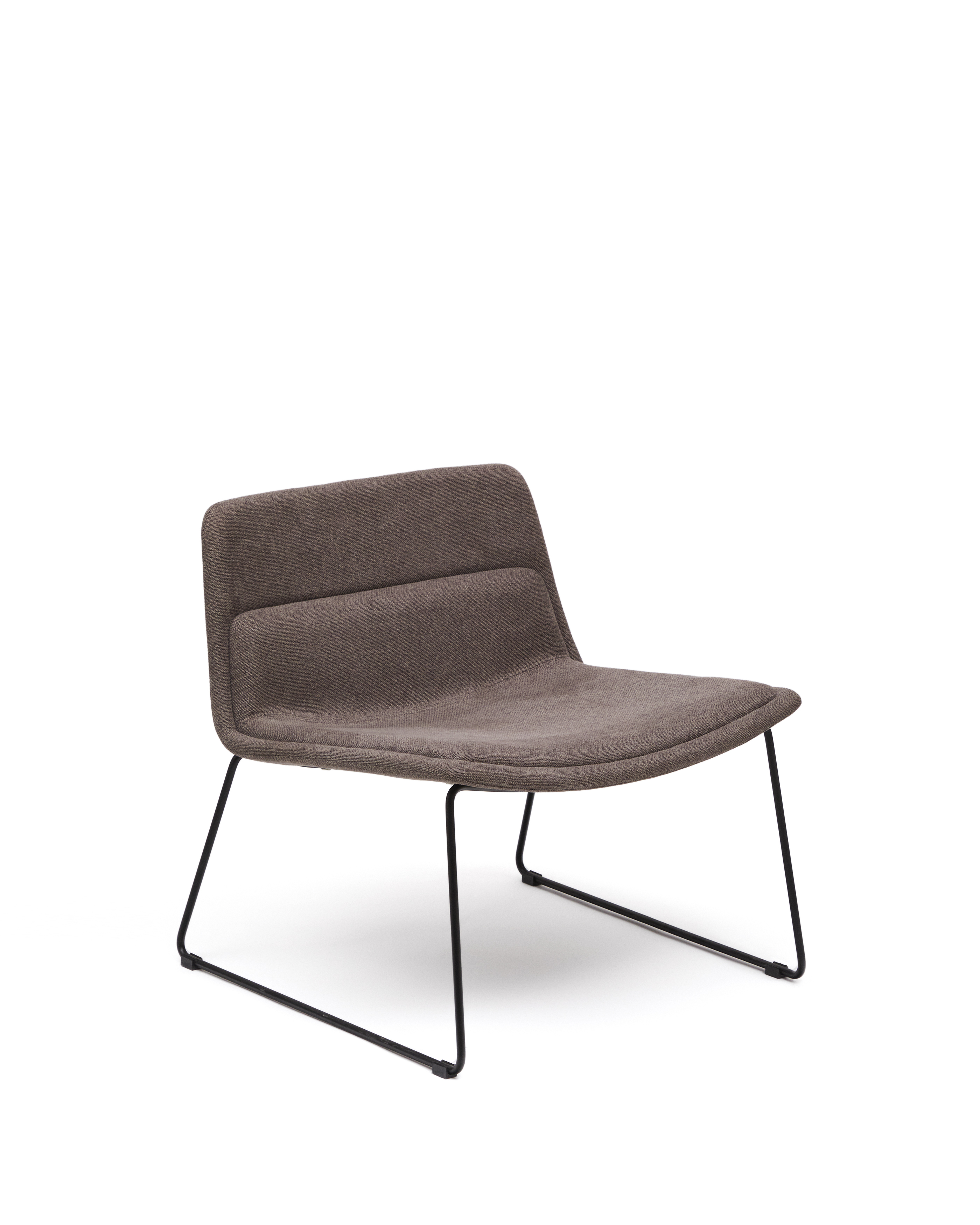Sort Zahara Brun Stof Stål Kave Home Lænestol - 8433840997742