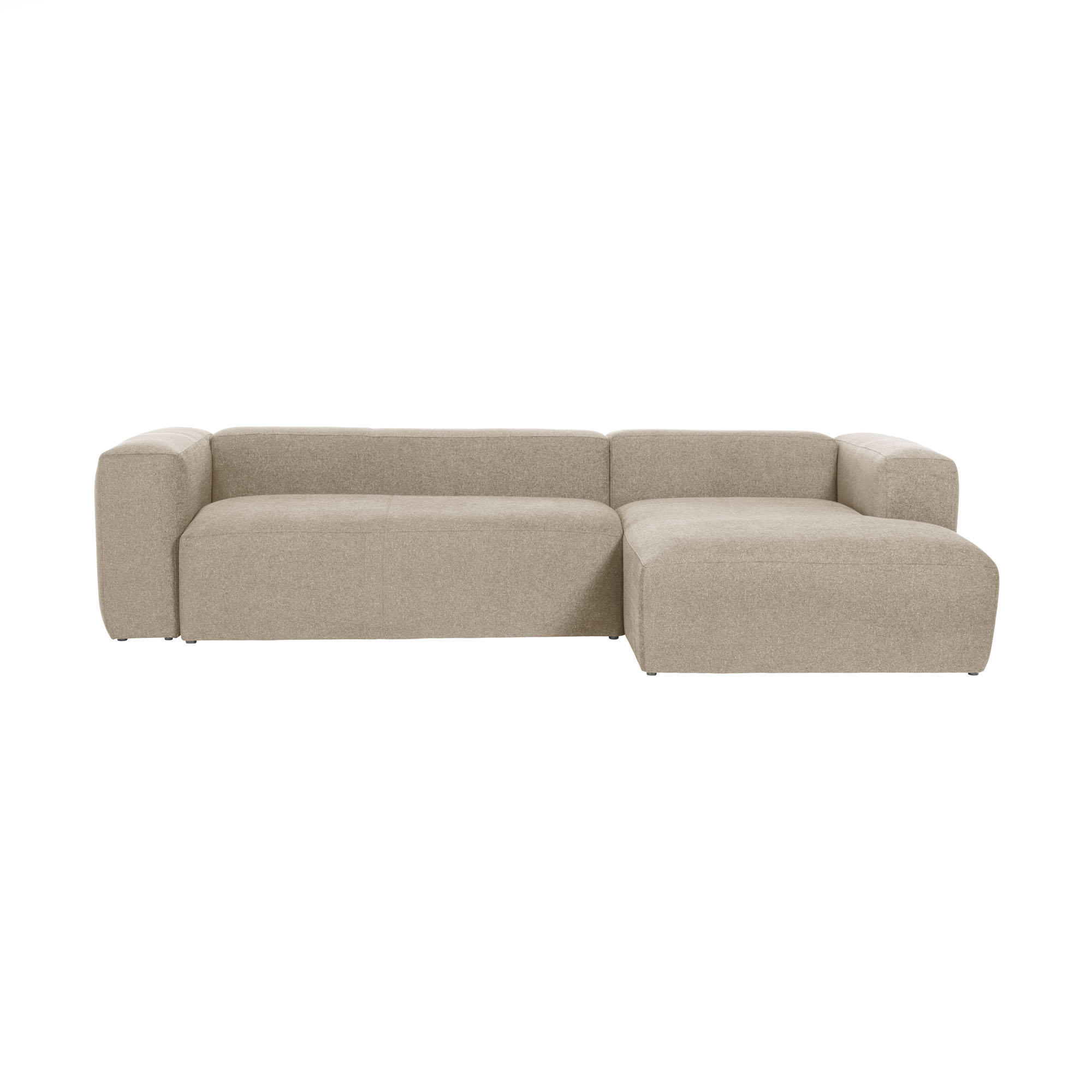Beige Blok Pers Højre Chaiselong Stof Kave Home Sofa - 8433840663371