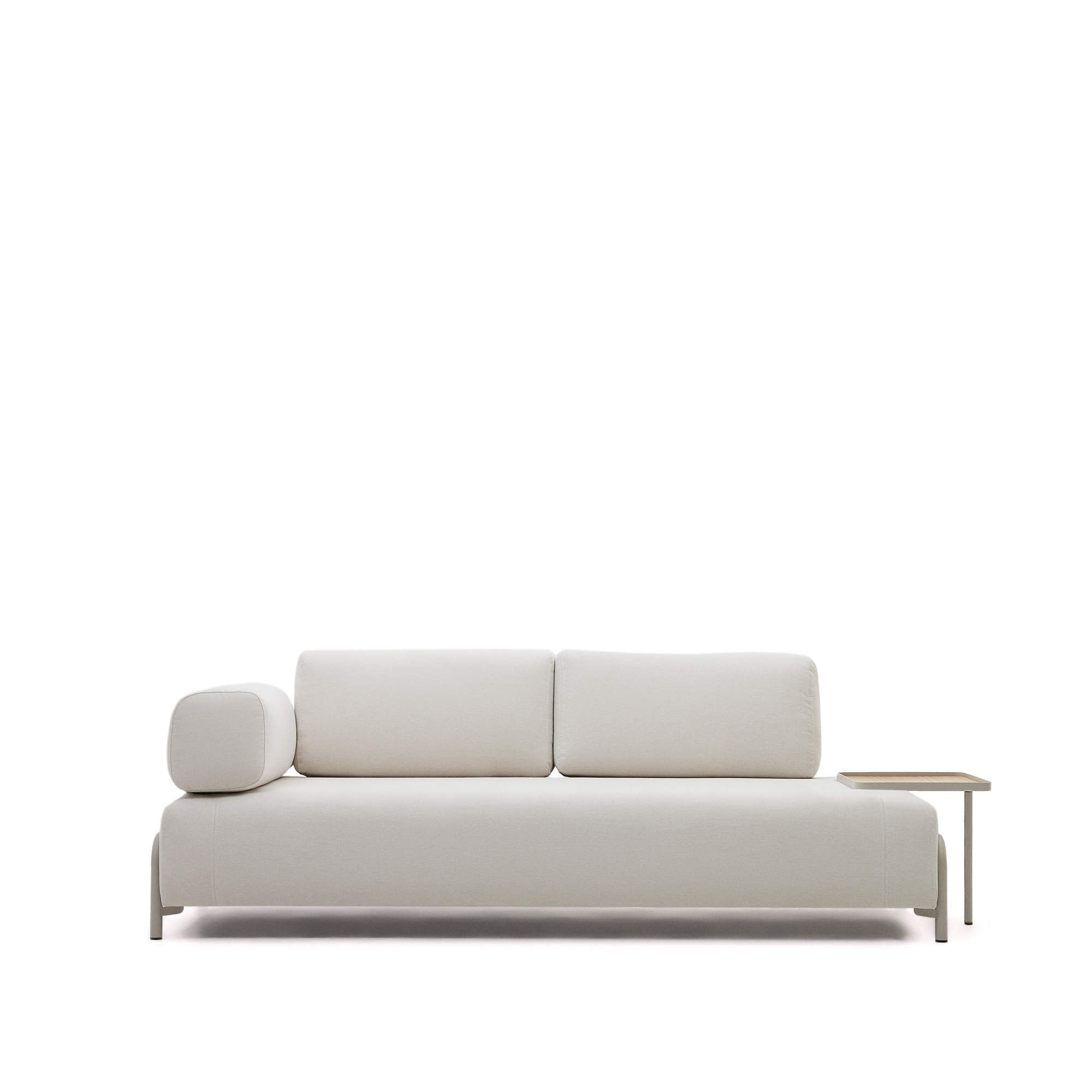 Beige Compo Pers Sofa med Grå Metalstruktur - 232 cm