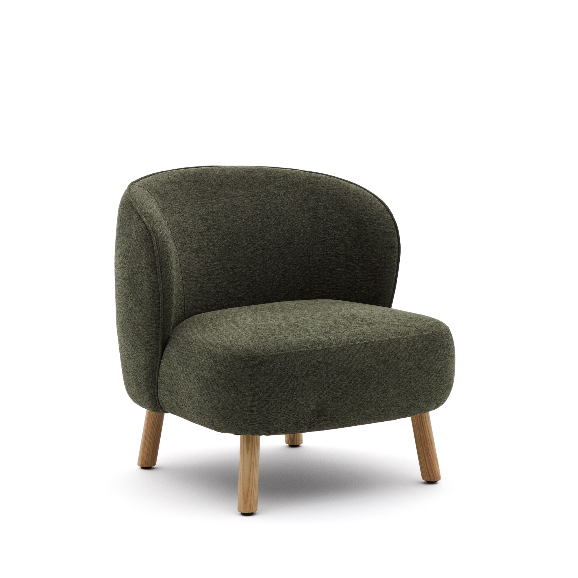 Grøn Ulit Chenille Stof Natur Bøgetræ Kave Home Lænestol - 8433840958743