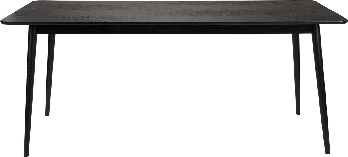 Elegant Sort Fabio Spisebord i Massivt Egetræ 160x80 cm