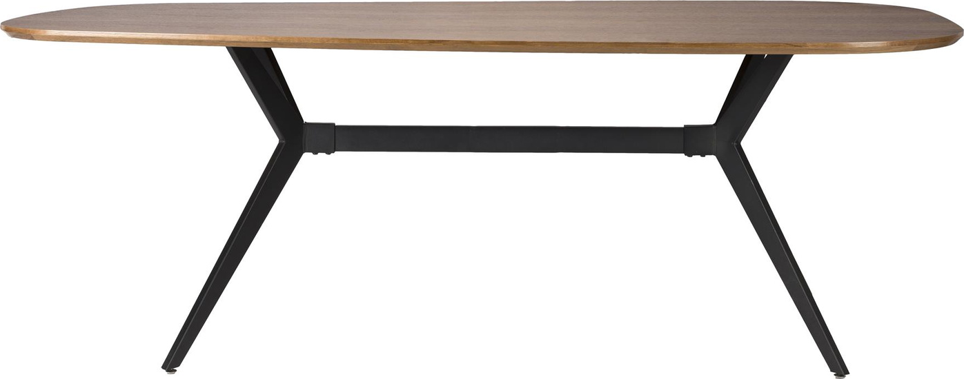 Elegant Chase Spisebord 180x90 i Mørk Natur med Jernramme