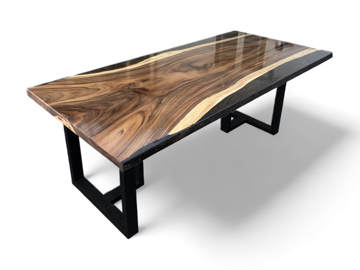 Unikt Sort Glossy Epoxy Plankebord 200x100 cm – Gratis Fragt