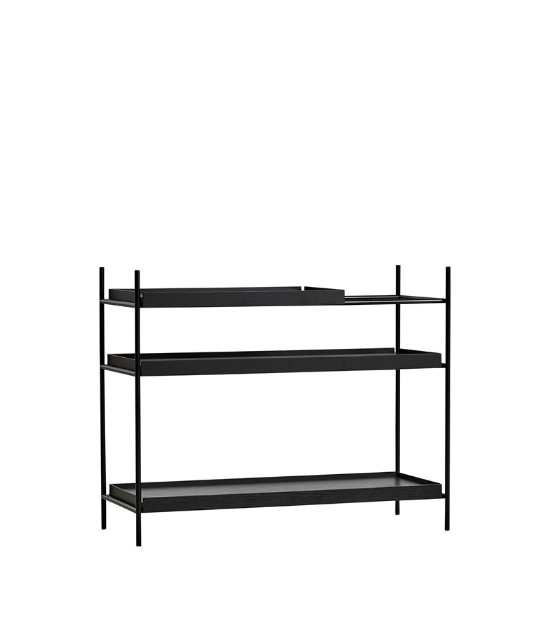 Lav Sort Tray Reol fra WOUD - Dynamisk og Personligt Design