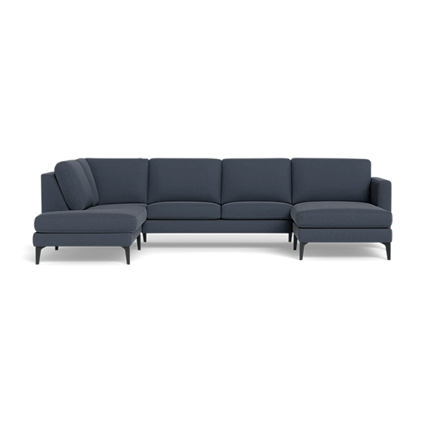 Sofie Hjørnesofa - Rummelig U-sofa i Mørkeblåt Stof