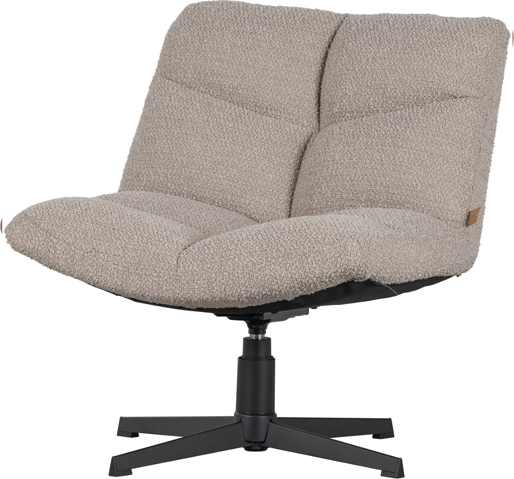 Eksklusiv Vinny Sandfarvet Drejestol med Metalbase