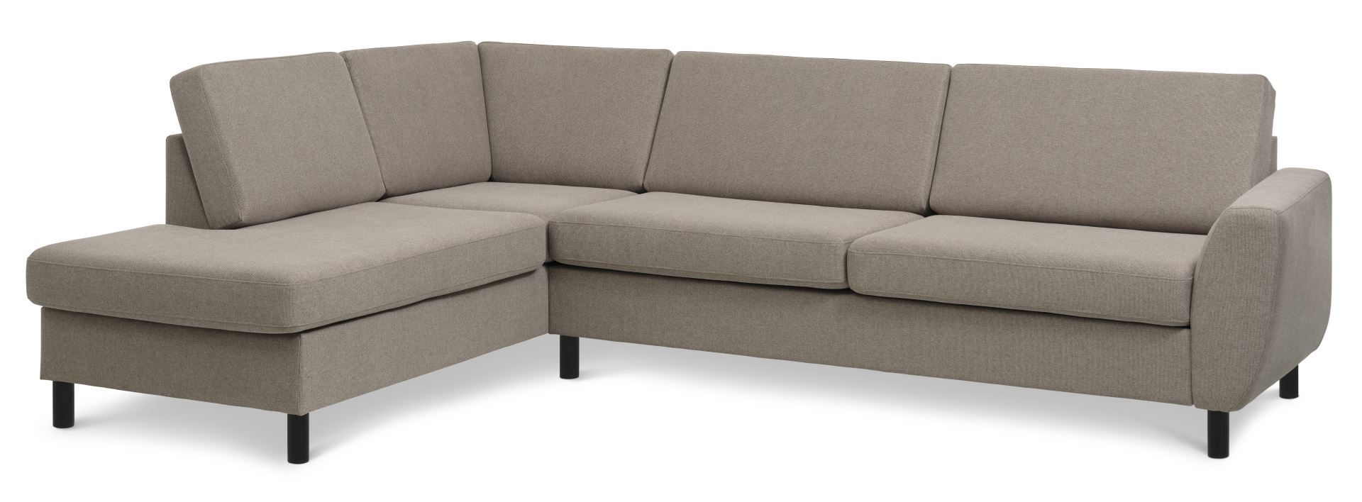 Wendy U-sofa med chaiselong i antelope beige - Sort træ