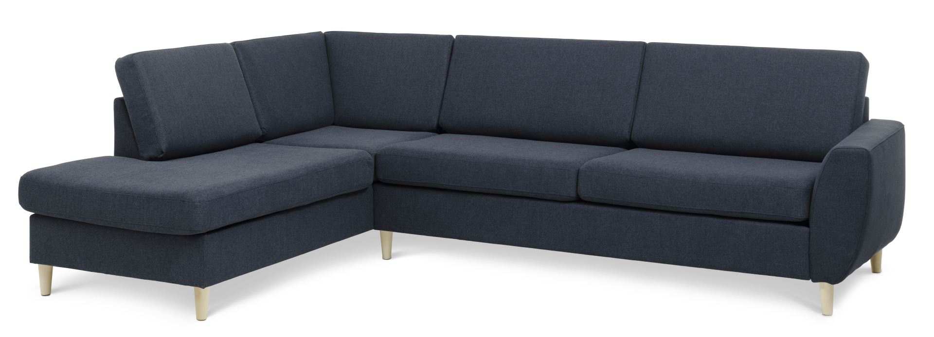 Blå Wendy U-sofa med Chaiselong i Polyester og Træ