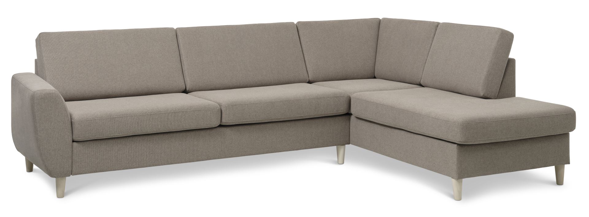 Beige Wendy Set Right Chaiselong Antelope Polyester Stof Natur Træ Lexpo Living Sofa - 5715249013494