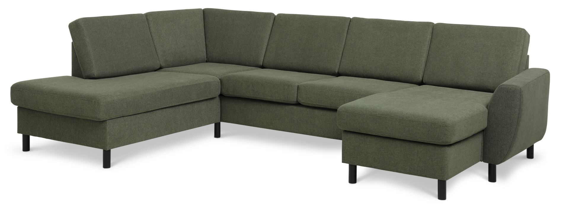 Sort Wendy Set Left Chaiselong Vinter Mosgrønt Polyester Stof Træ Lexpo Living Sofa - 5715249013449