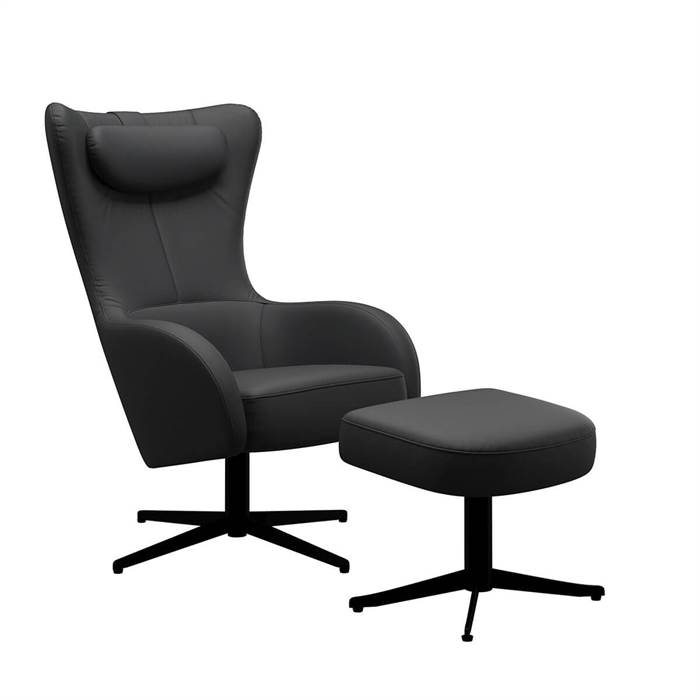 Sort Bella Lakeret Stel Classic Black Brunstad Lænestol