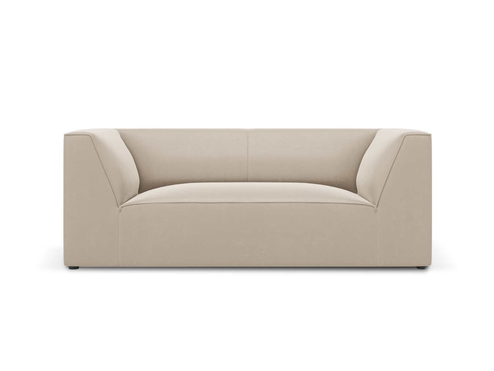 Stilfuld Sort Ruby Sofa med Beige Fløjl – Elegance til Dit Hjem