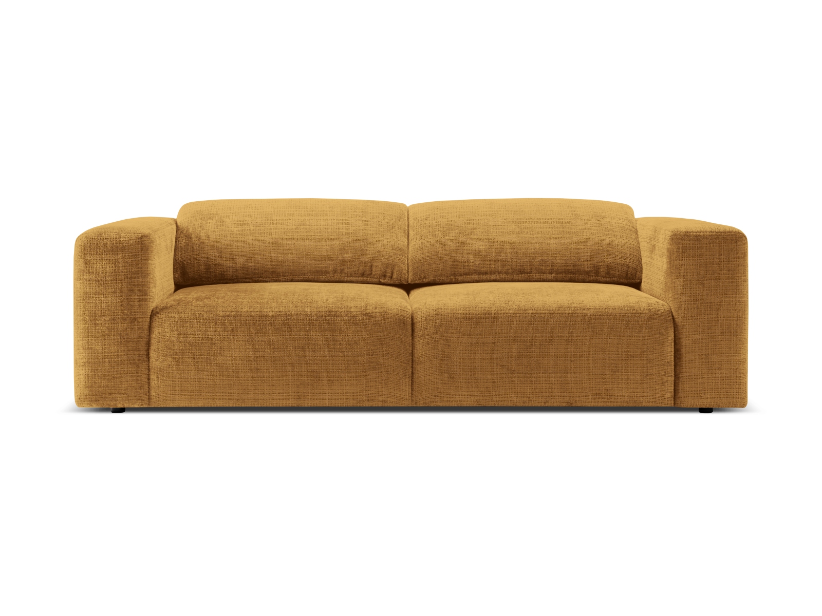 Cruz Sofa med Foldbare Nakkestøtter - Stilfuld Sennep Chenille