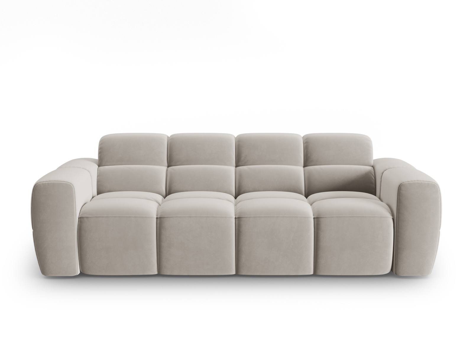 Beige Lisa 4-personers fløjlsofa - Komfort til hele familien