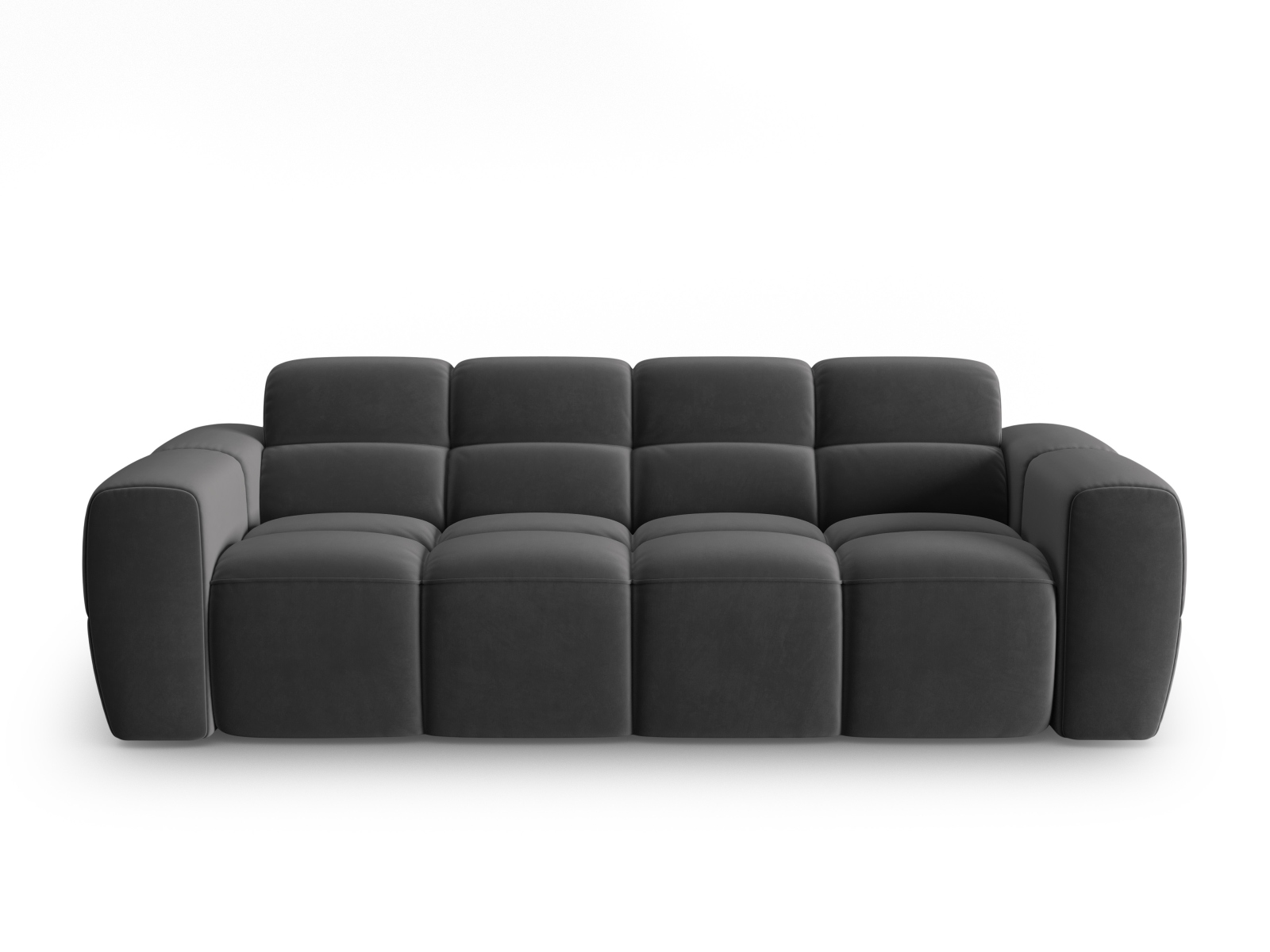 Mørkegrå Fløjl Lisa Sofa til 4 Personer - Komfortabel Hjemmeoplevelse