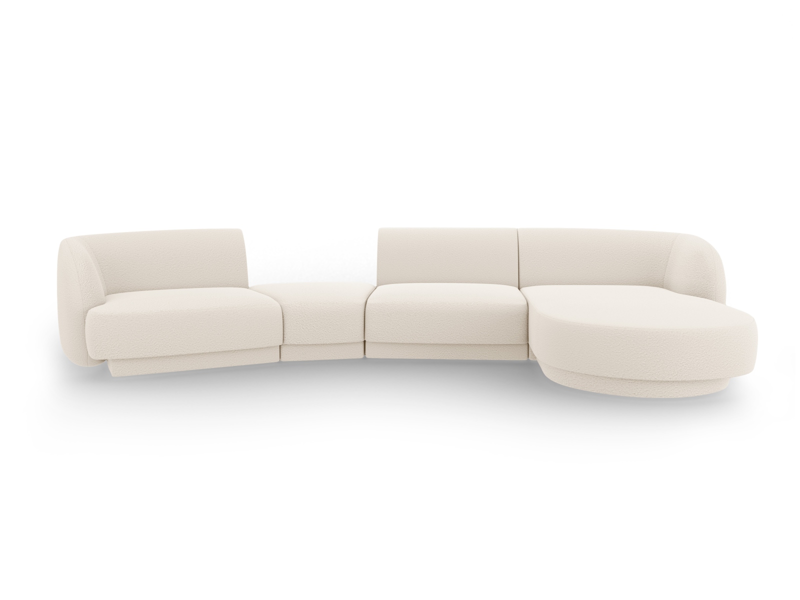Beige Modulær Sofa med Chaiselong og Puf - Stilfuld Komfort