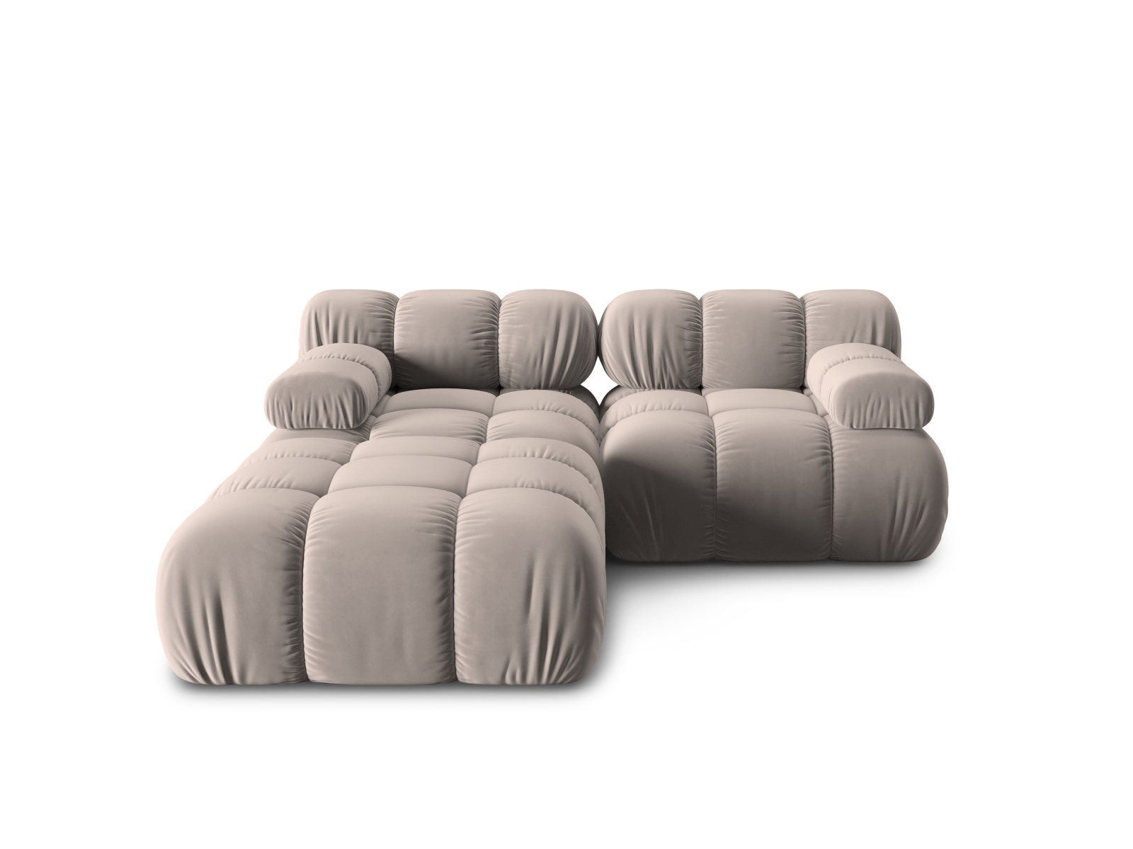 Sort Bellis Modul Sofa med Beige Fløjl - Stilfuld Elegance