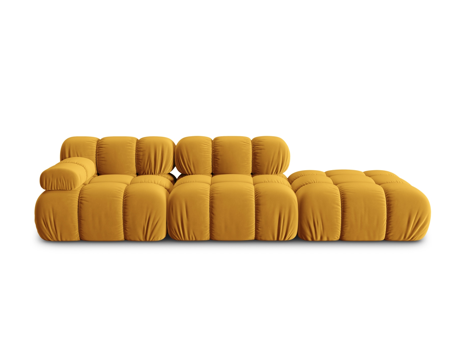 Sort Bellis Modul Højre Sæder Gul Fløjl Plastik Micadoni Sofa - 5905389371589
