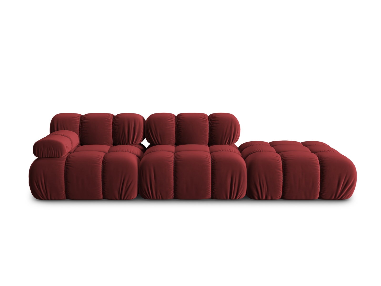 Sort Bellis Modul Sofa med Højre Sæde i Rød Fløjl