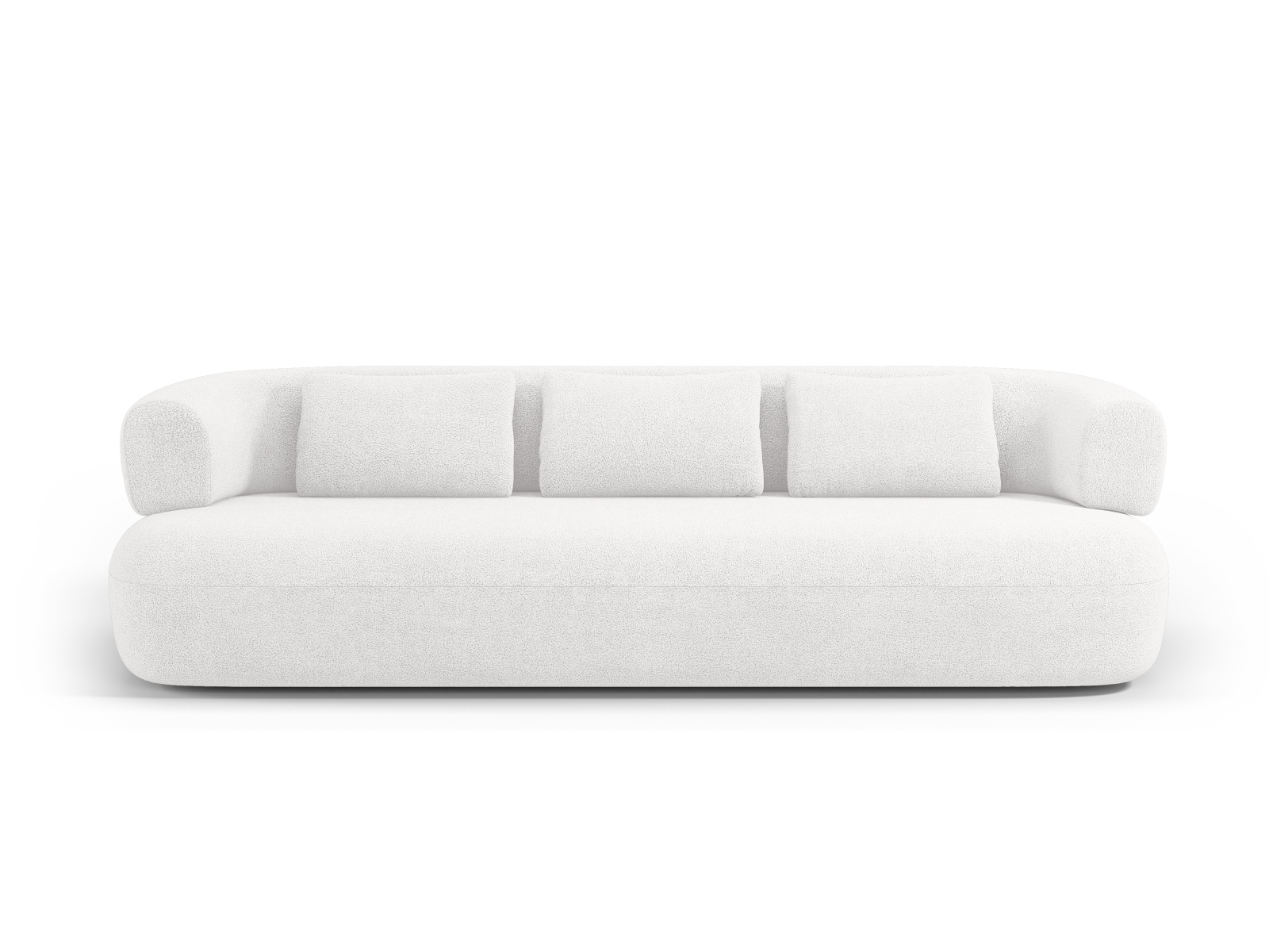 Hvid Jenny Sofa med Boucl og Sort Plast - Micadoni