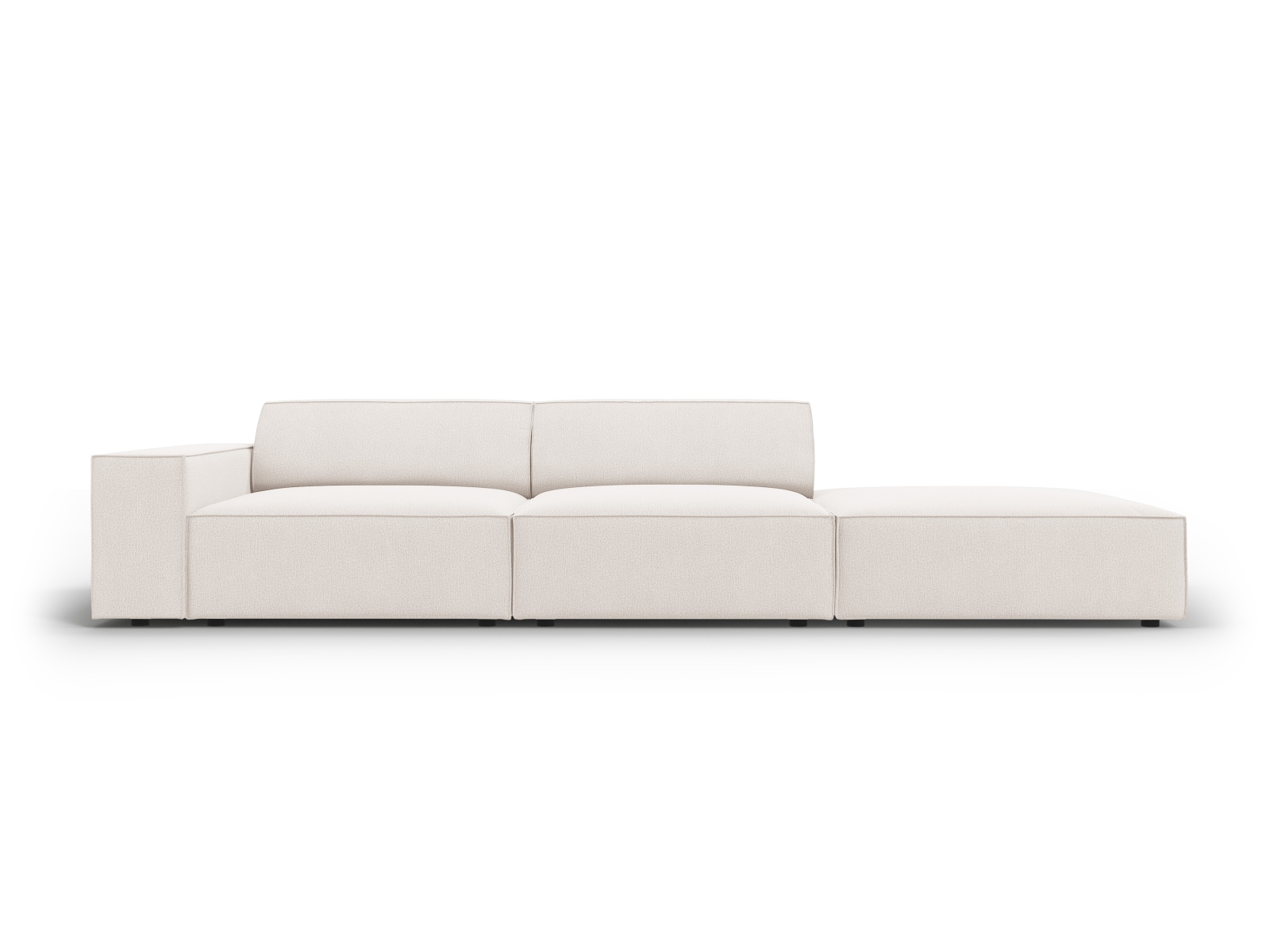 Sort Micadoni Jodie Sofa med Højre Sæder i Beige Stof