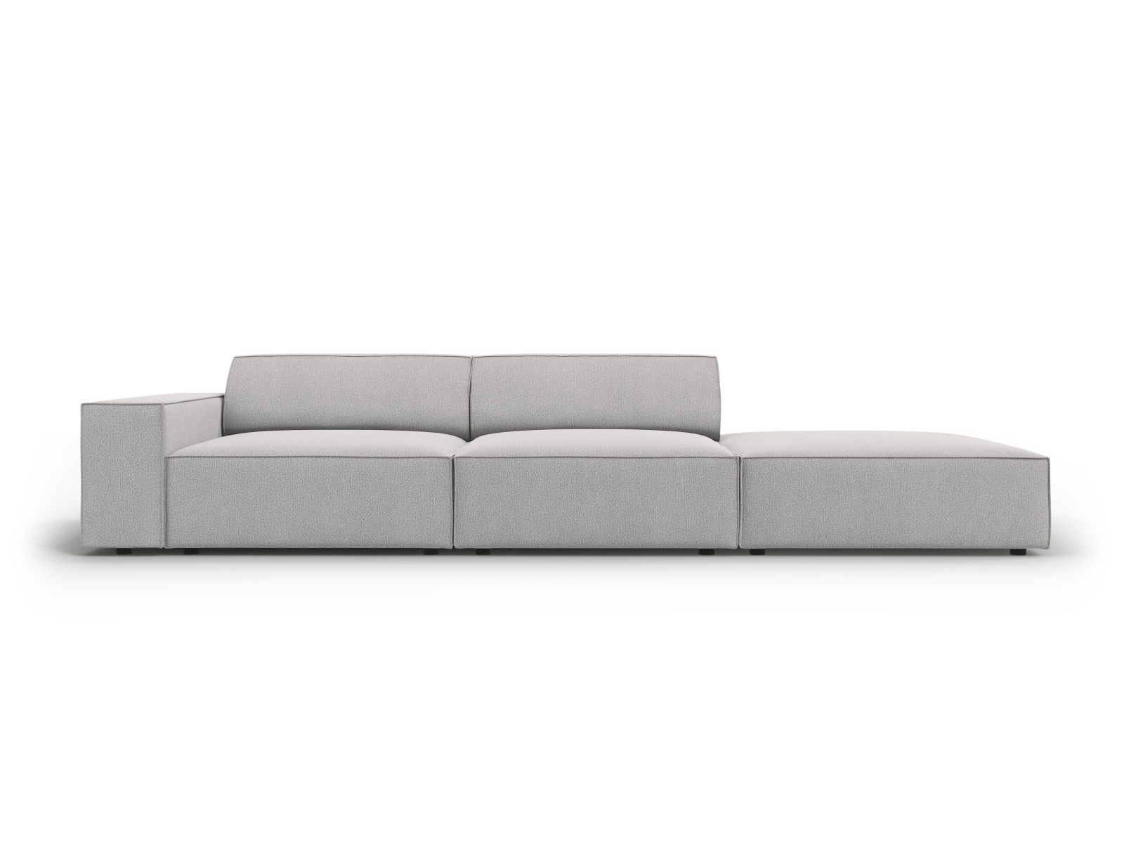 Sort Micadoni Jodie Sofa med Højre Sæde i Grå Stof
