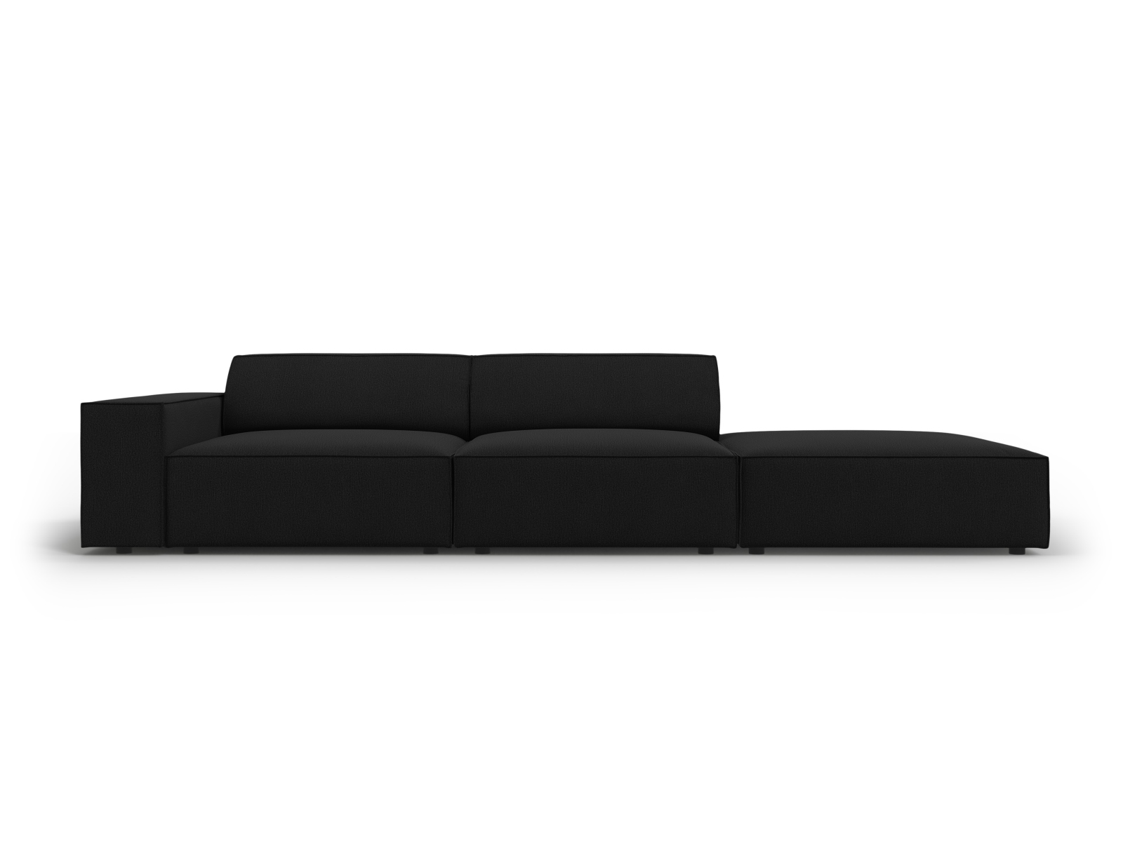 Sort Jodie Sofa - Elegant Højre Sæde i Stof og Plast