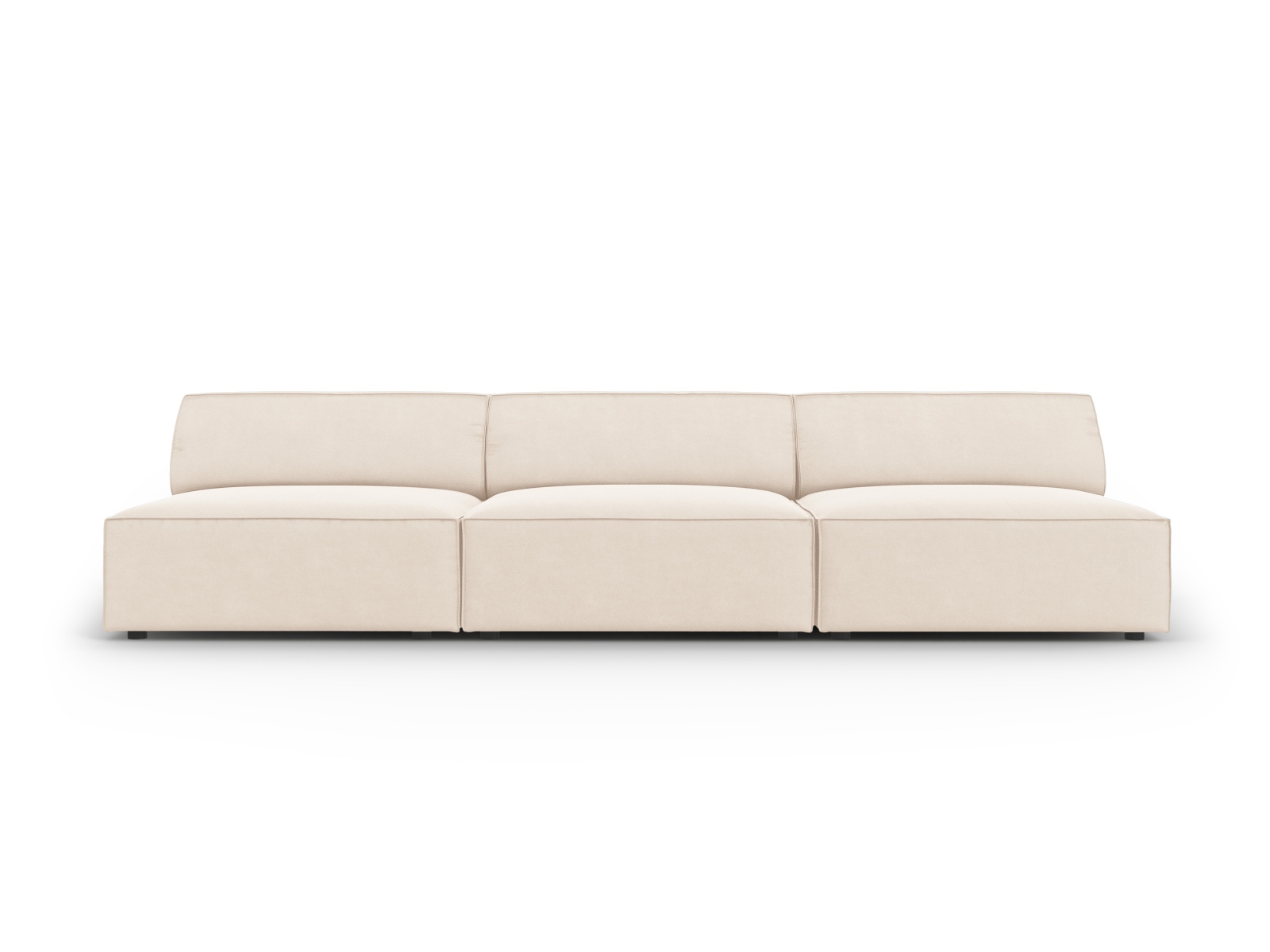 Sort Micadoni Jodie Sofa med Beige Fløjl og Plast