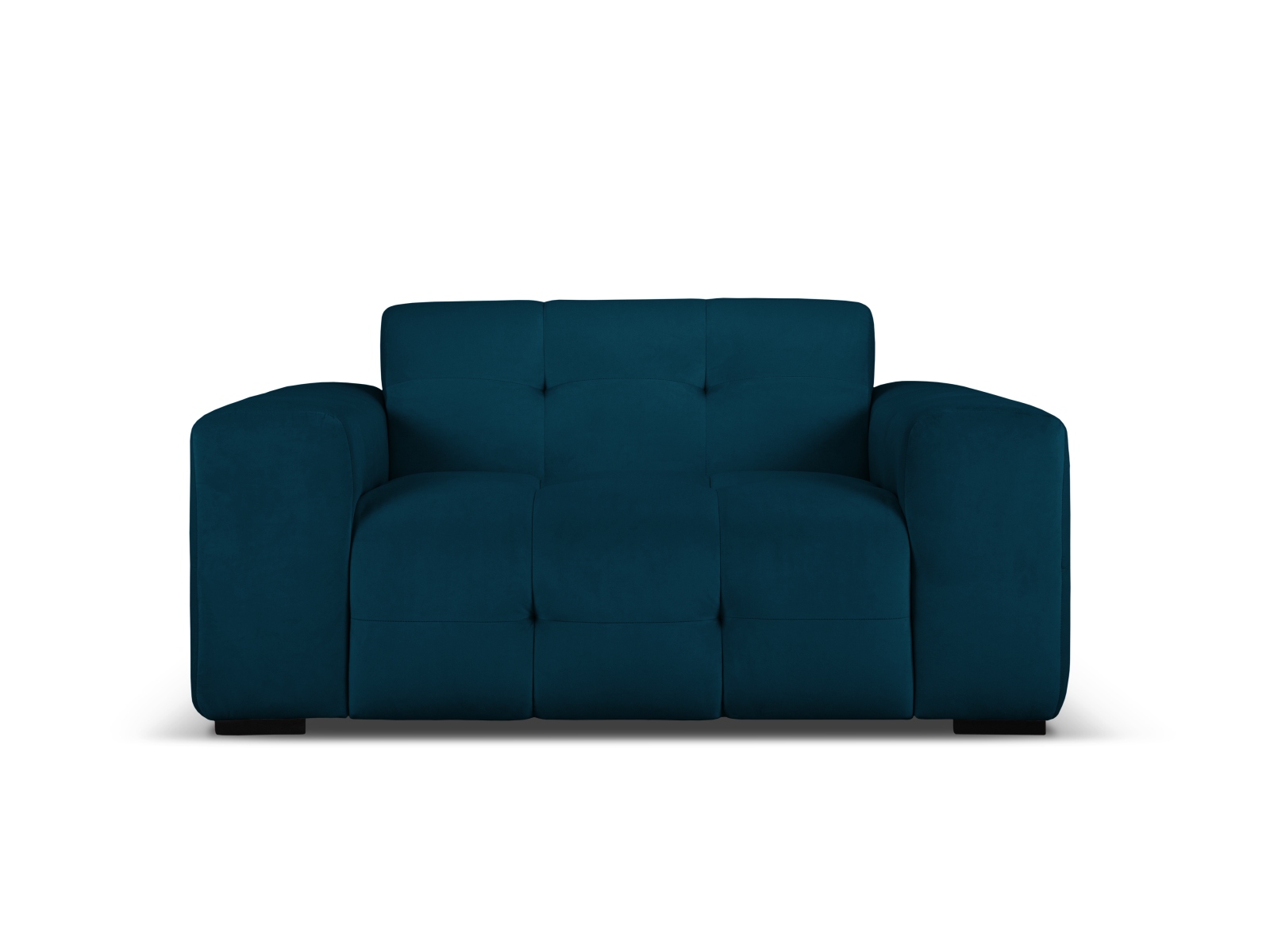 Sort Kendal Sæder Blå Fløjl Bøgetræ Micadoni Sofa - 5903614935643