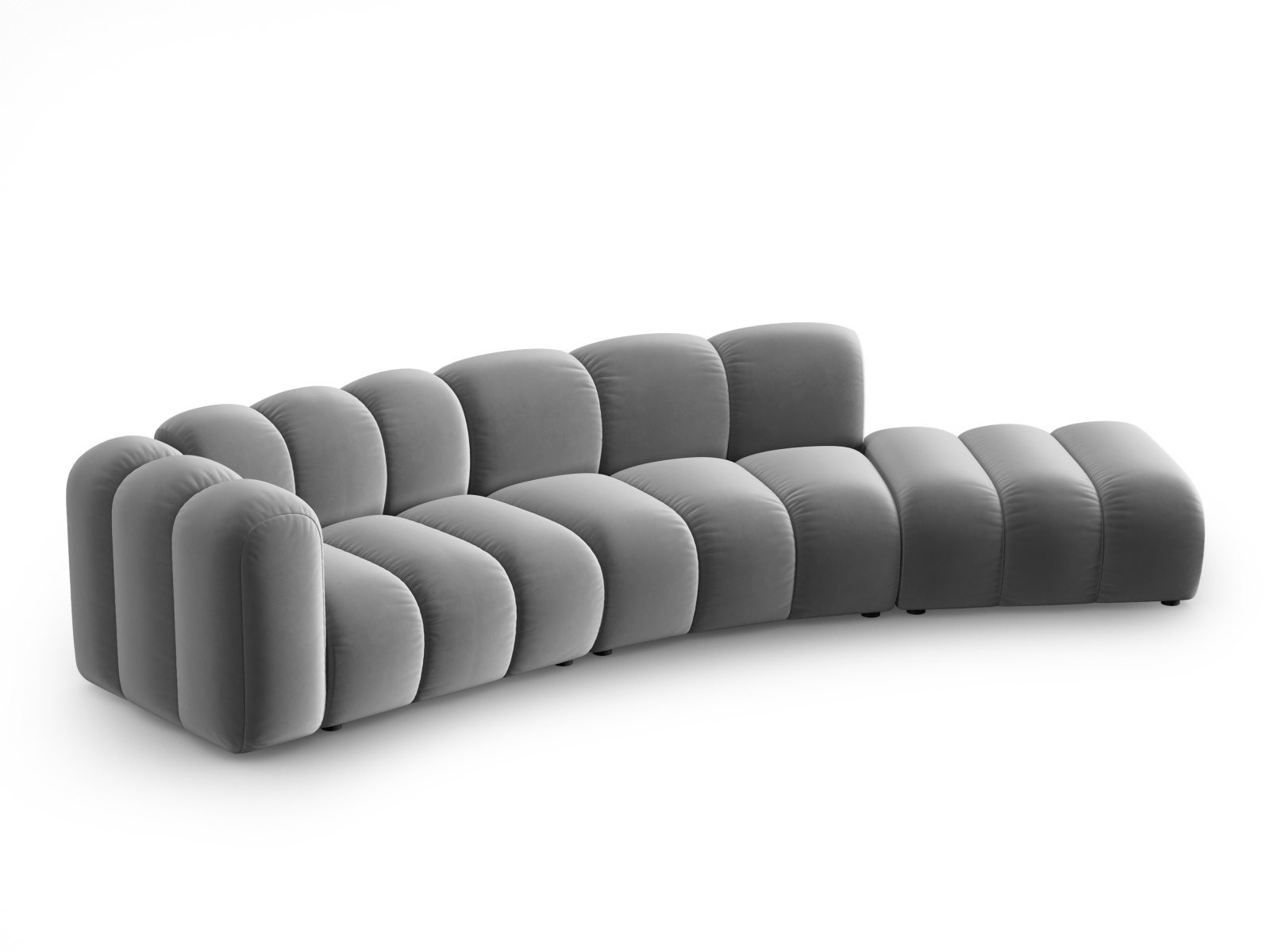 Elegant Sort Lupin Modul Sofa med Højre Sæde i Grå Fløjl