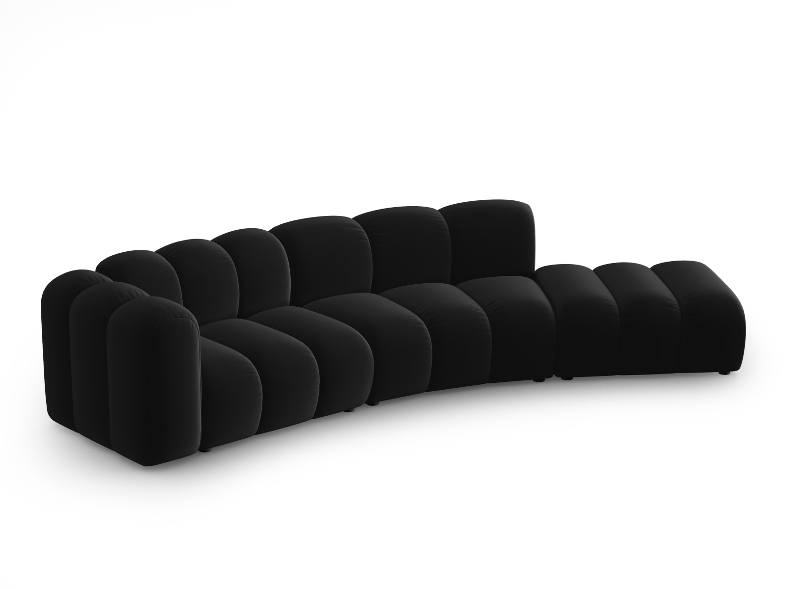 Sort Fløjl Modul Sofa med Højre Sæde – Elegance til Dit Hjem