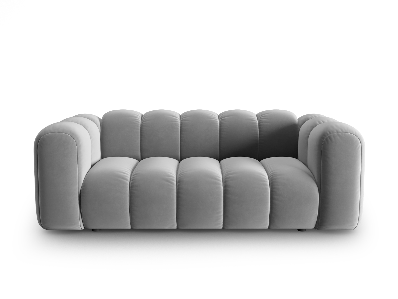 Sort Lupin Sofa med Grå Fløjl og Plast Sæder