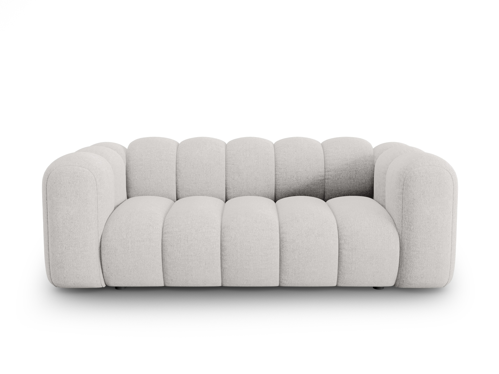 Elegant Sort Lupin Sofa med Grå Chenille og Plast Sæder