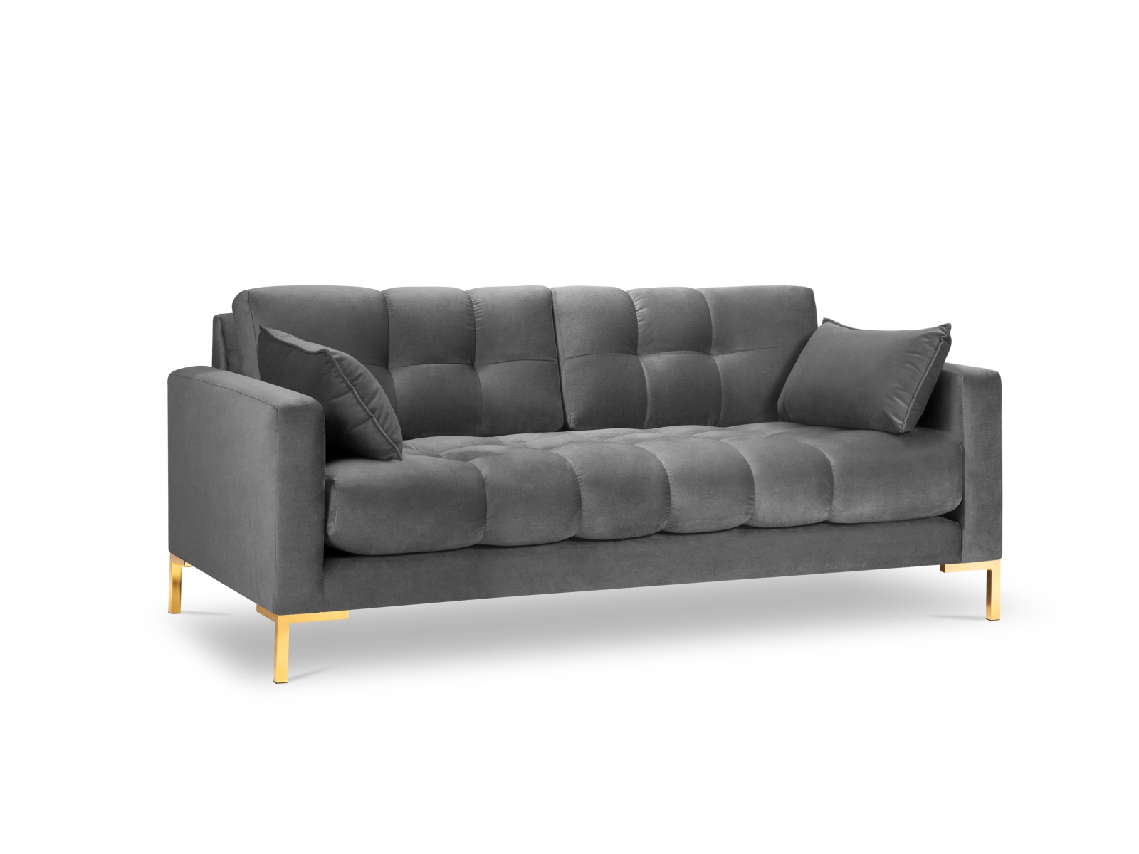 Grå Mamaia Sofa med Fløjl og Guld Metal - Black Friday Tilbud