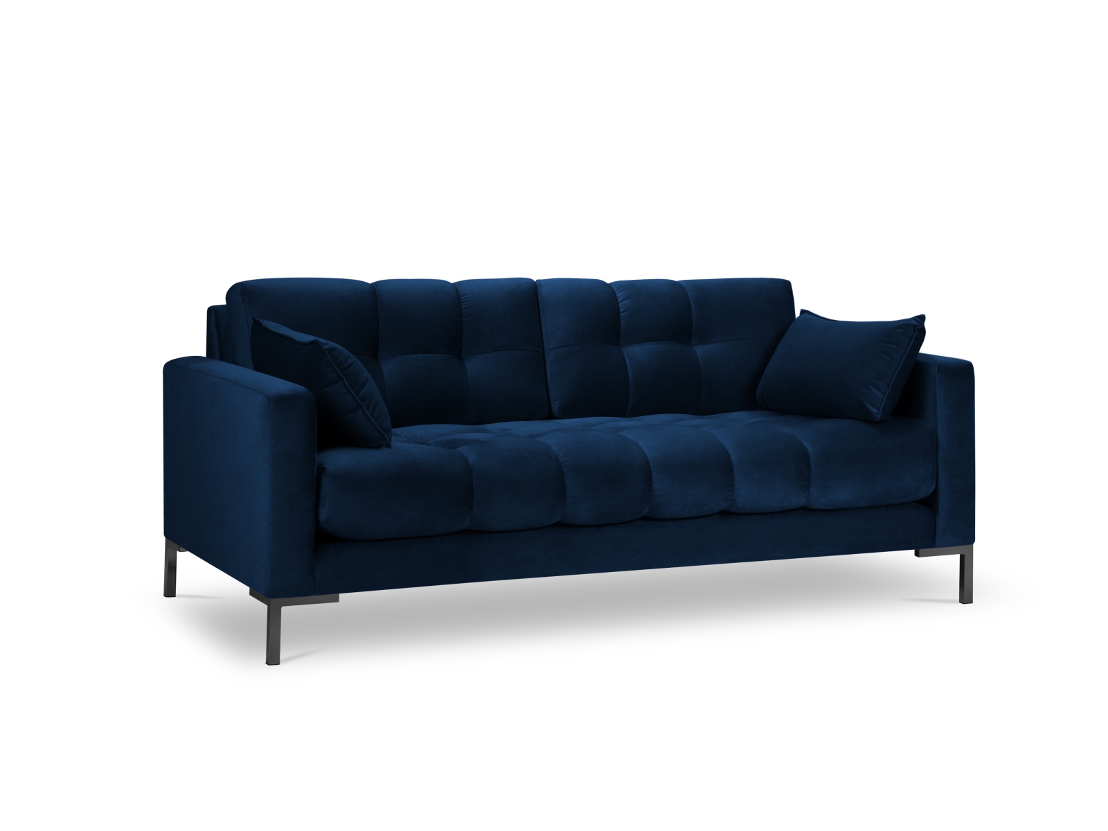 Sort Mamaia Sofa i Blå Fløjl med Metal – Tilbud!