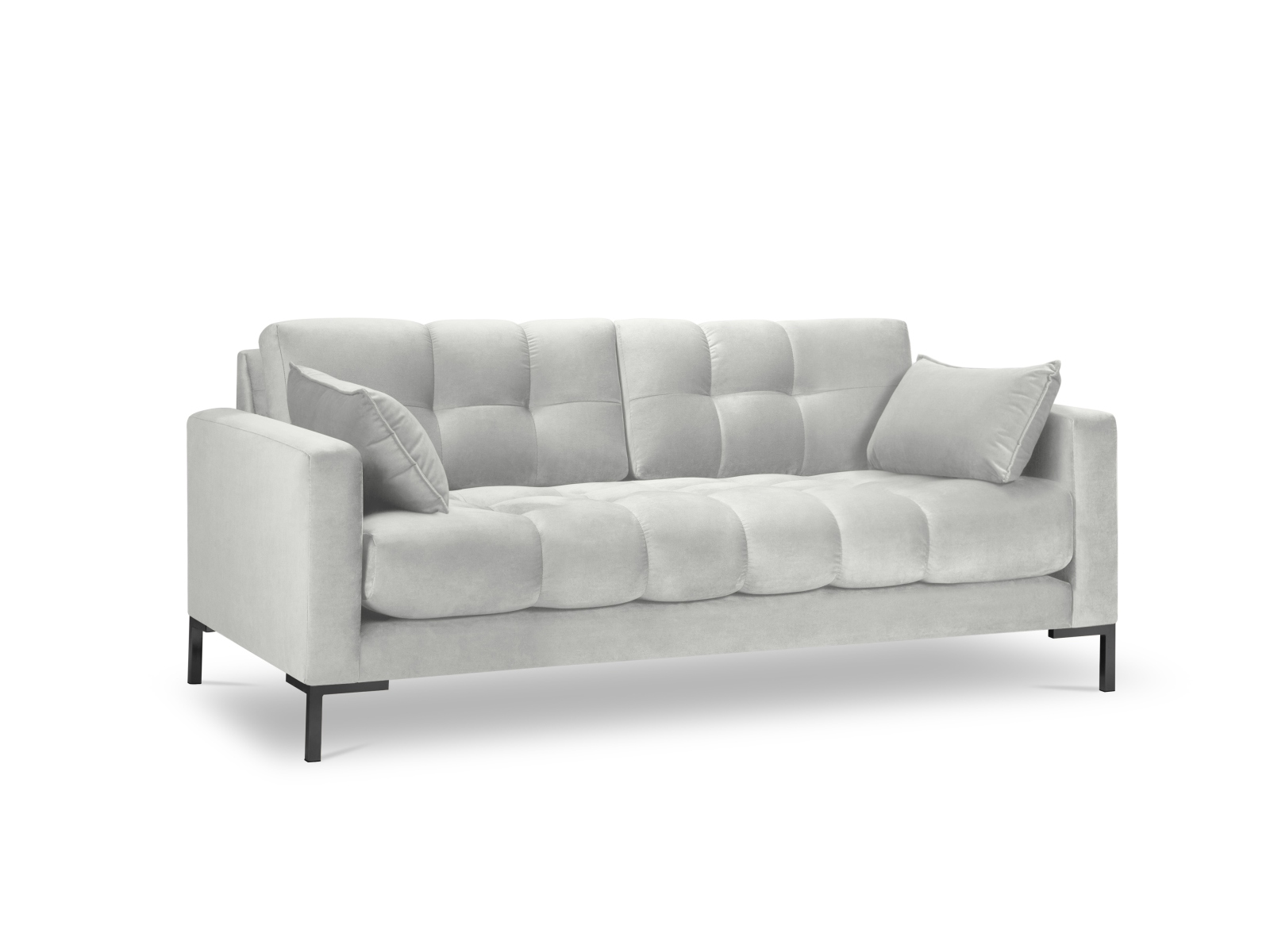 Sort Mamaia Sæder Sølv Fløjl Metal Micadoni Sofa - 5903614186618